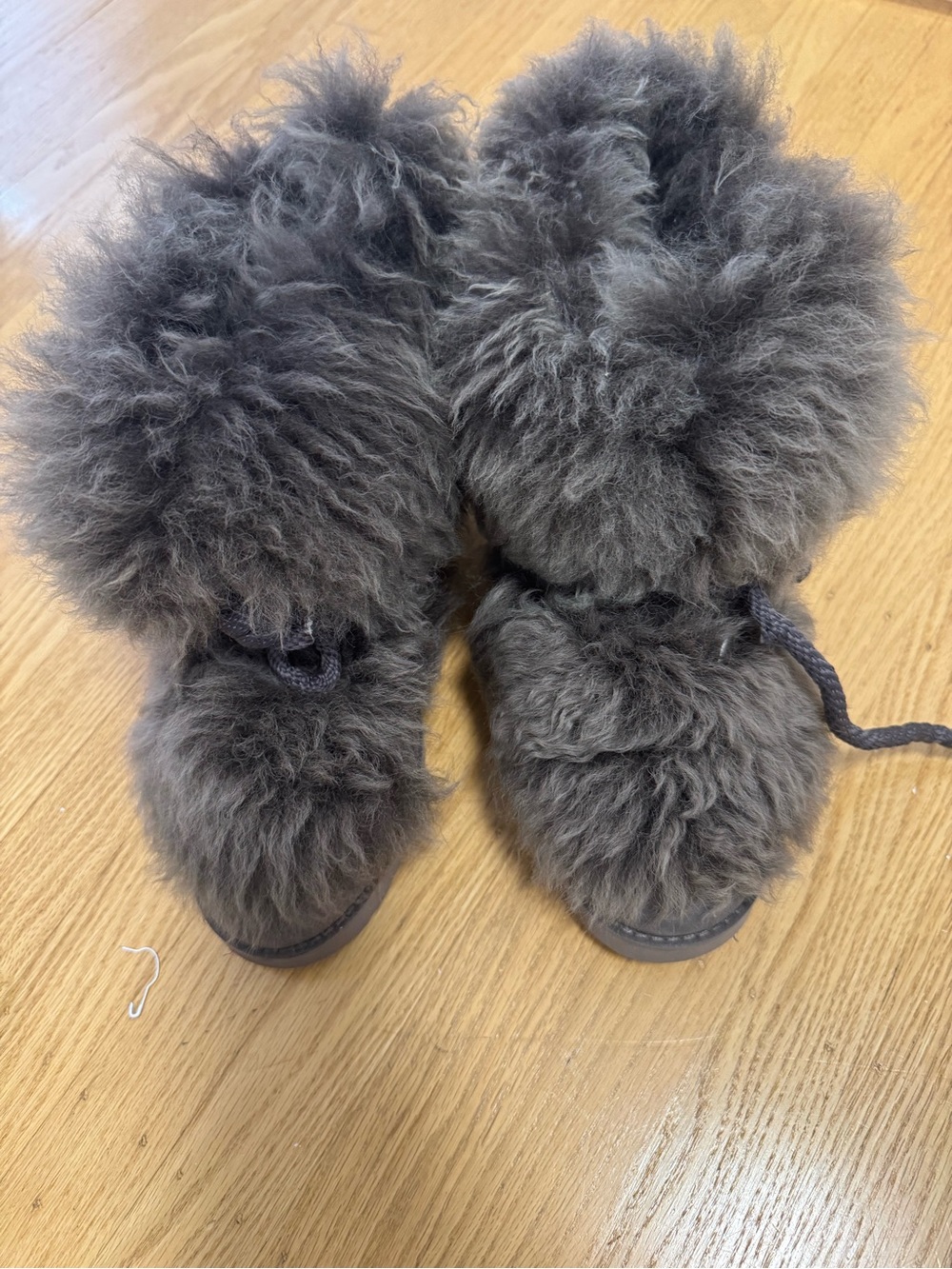 UGG Classic Posh Mini Fur Boots, Thunder Cloud, Size 9